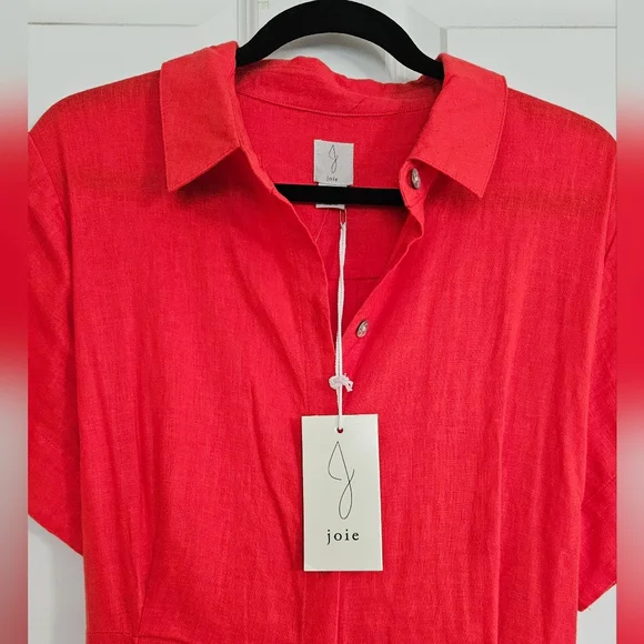 BNWT Red Linen Shirt Dress - Picture 4 of 12